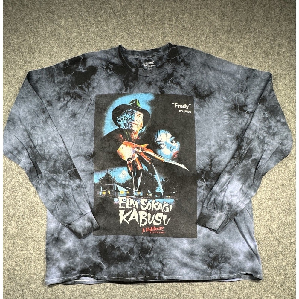 A Nightmare on Elm Street Freddy Krueger Long Sleeve Shirt‎ Men's 2XL Graphic